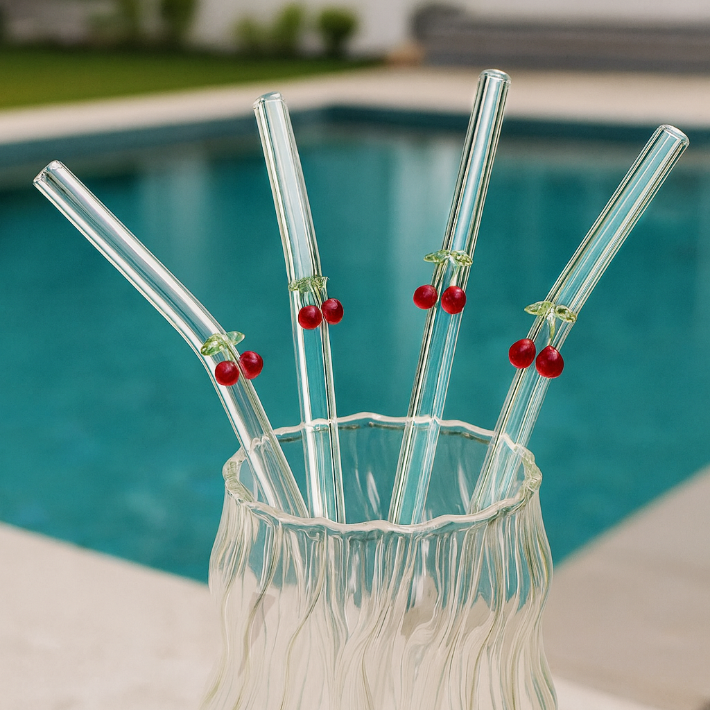Summer Straws - Cherry - Set of Four